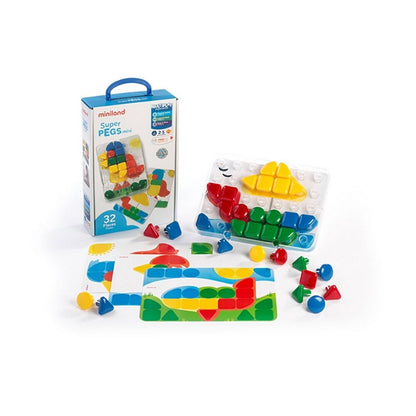 Miniland Superpegs Mini (32 pieces) - Primary Colors
