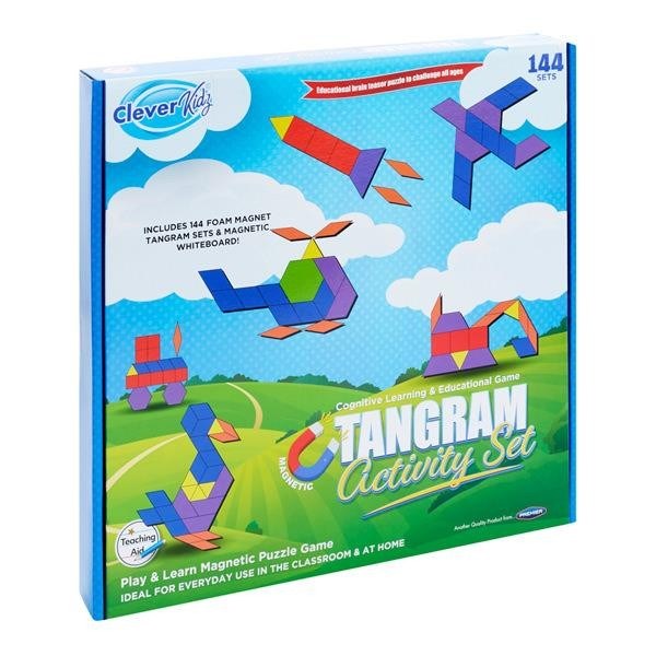 Tangram Magnetic Activity Set 144pcs plus Magnetic Whiteboard)