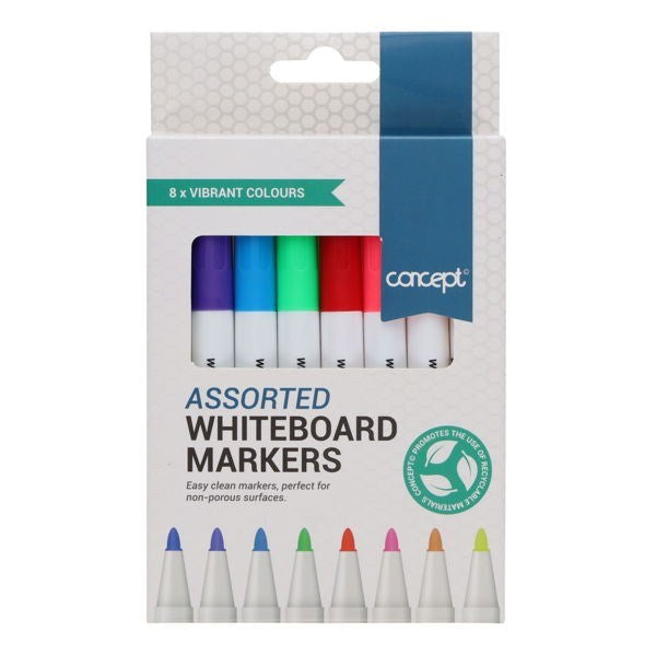 Concept Whiteboard Markers Asstd Pack Of 8