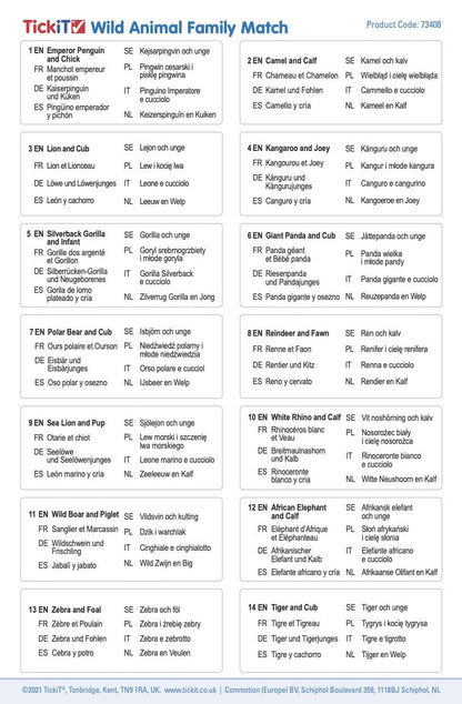 **Wild Animal Family Match Pack of 28