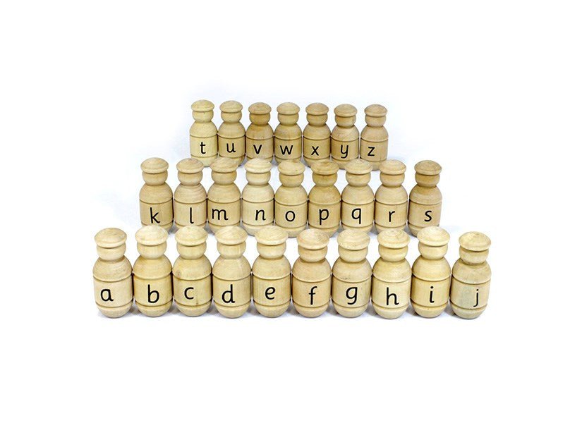 Alphabet Wooden People Figures - ABC School Supplies