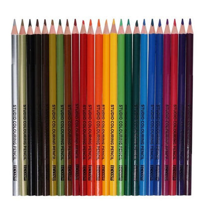 Artists Studio Triangular Colouring Pencils Pack Of 24 - ABC School Supplies