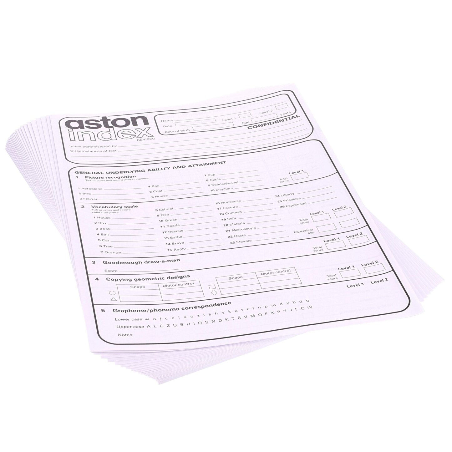 **Aston Index Score Sheets - ABC School Supplies
