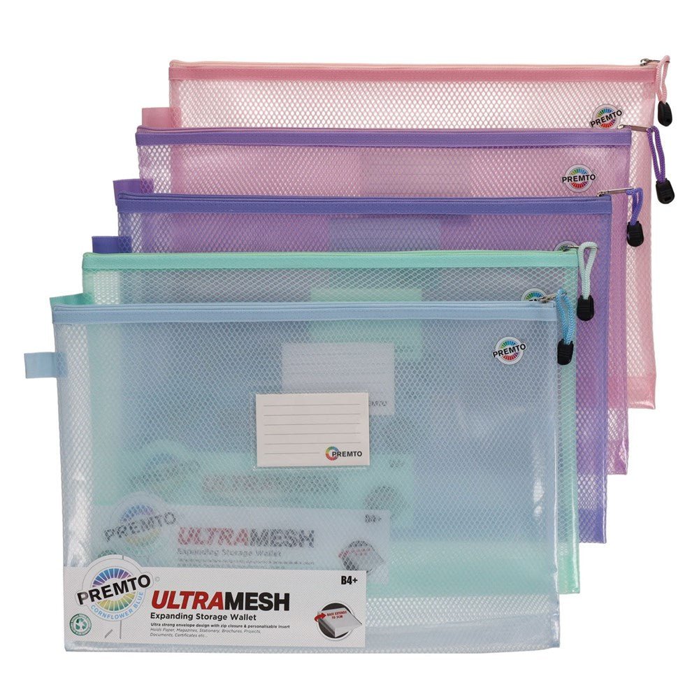 B4+ Ultramesh Expanding Pastel Storage Wallet - ABC School Supplies