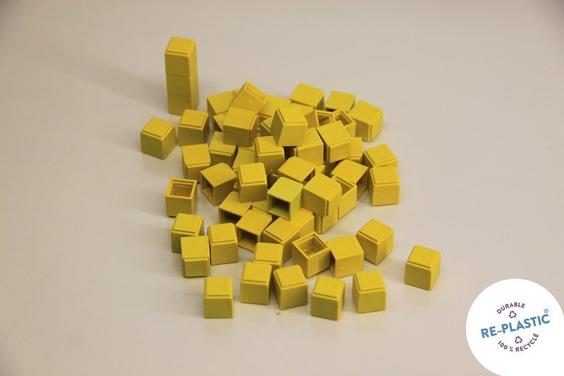 Base Ten Interlocking Plastic Units, Set Of 100 (Yellow) - ABC School Supplies