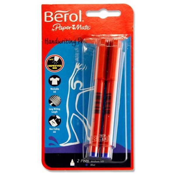 Berol Handwriting Pens (Pack Of 2) Dark Blue Ink - ABC School Supplies