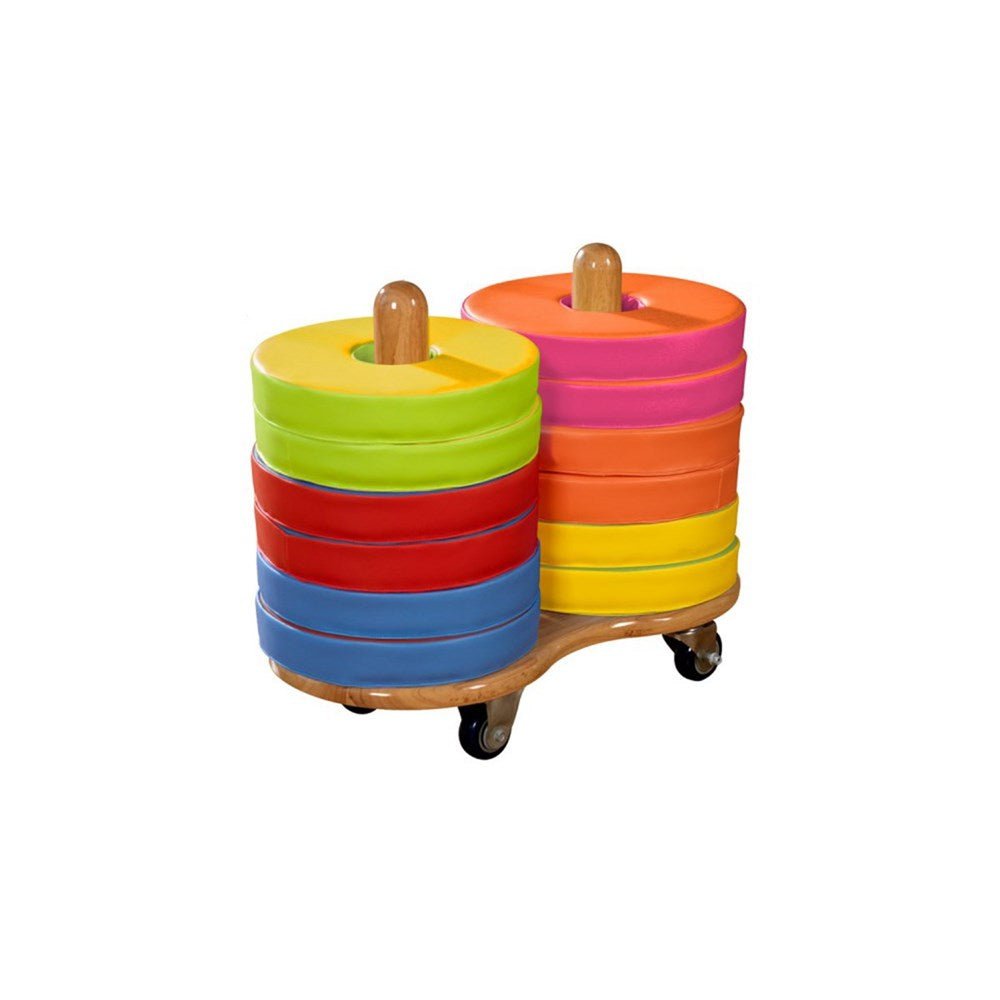 Bi - Colour Donut Cushions With Trolley 12Qty - ABC School Supplies