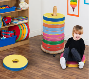Bi - Colour Donut Cushions With Trolley 12Qty - ABC School Supplies
