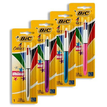 Bic 4 Colour Ballpoint Pen - Shine (Carded) 4 Asst - ABC School Supplies
