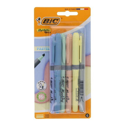 BIC 6 Pack Highlighter Grip Pen - Asst - ABC School Supplies