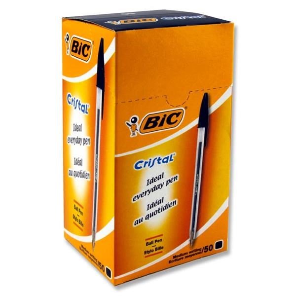 Bic Cristal Black Pens - Box Of 50 - ABC School Supplies