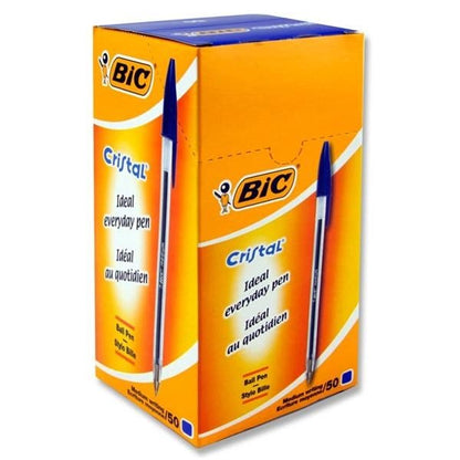 Bic Cristal Blue Pens - Box of 50 - ABC School Supplies