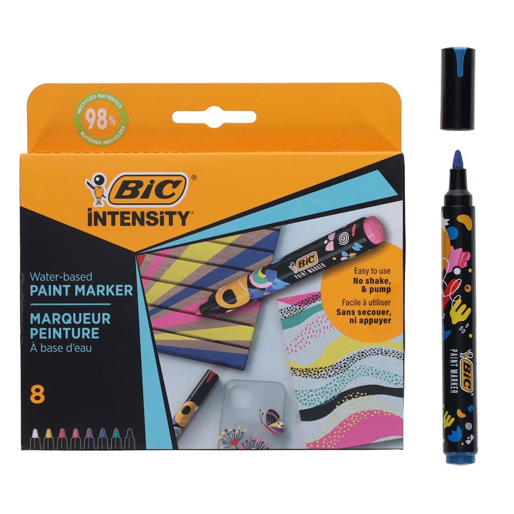 BIC Intensity Paint Markers - Vivid Colours Pack of 8 - ABC School Supplies