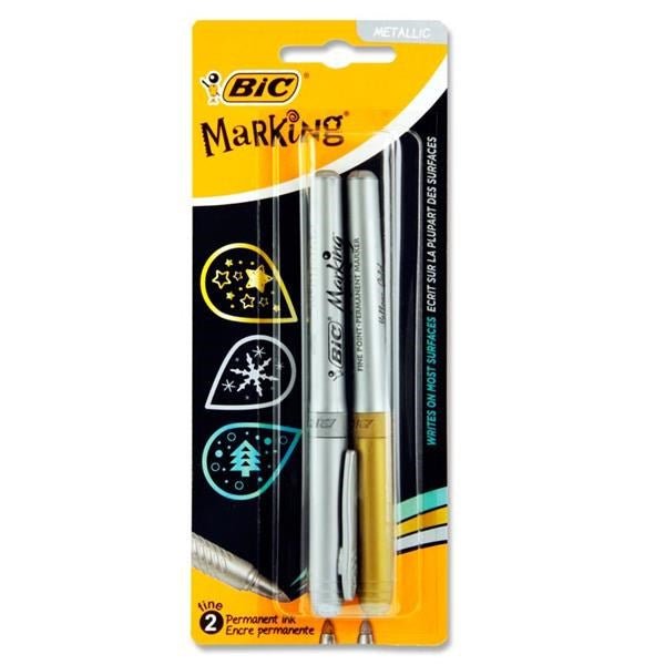 BIC Permanent Marker Gold & Silver - ABC School Supplies