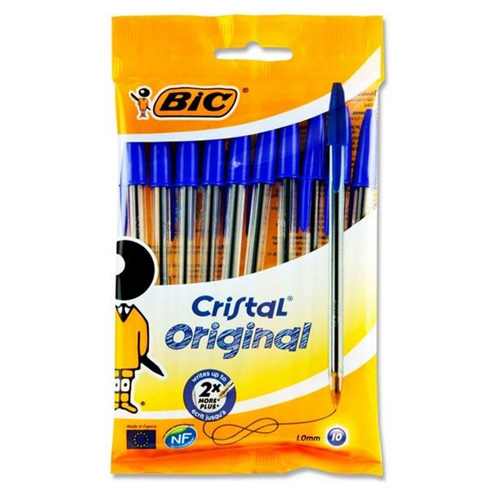 **Bic Pkt.10 Cristal Ballpoint Pens - Blue - ABC School Supplies