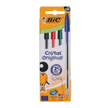 BIC Pkt.4 Cristal Original Ballpoint Pens - Assorted Colours - ABC School Supplies