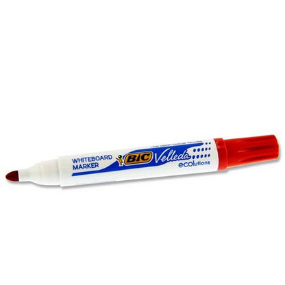 Bic Velleda 1701 Bullet Tip Whiteboard Marker Pack Of 12 - Red - ABC School Supplies