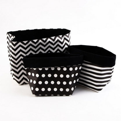 Black And White Canvas Baskets - Set Of 3 - ABC School Supplies