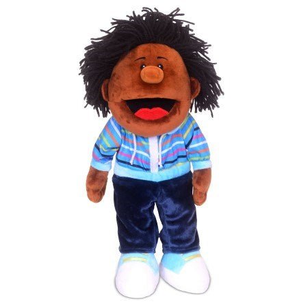 Black Boy Hand Puppet With Moving Mouth - ABC School Supplies