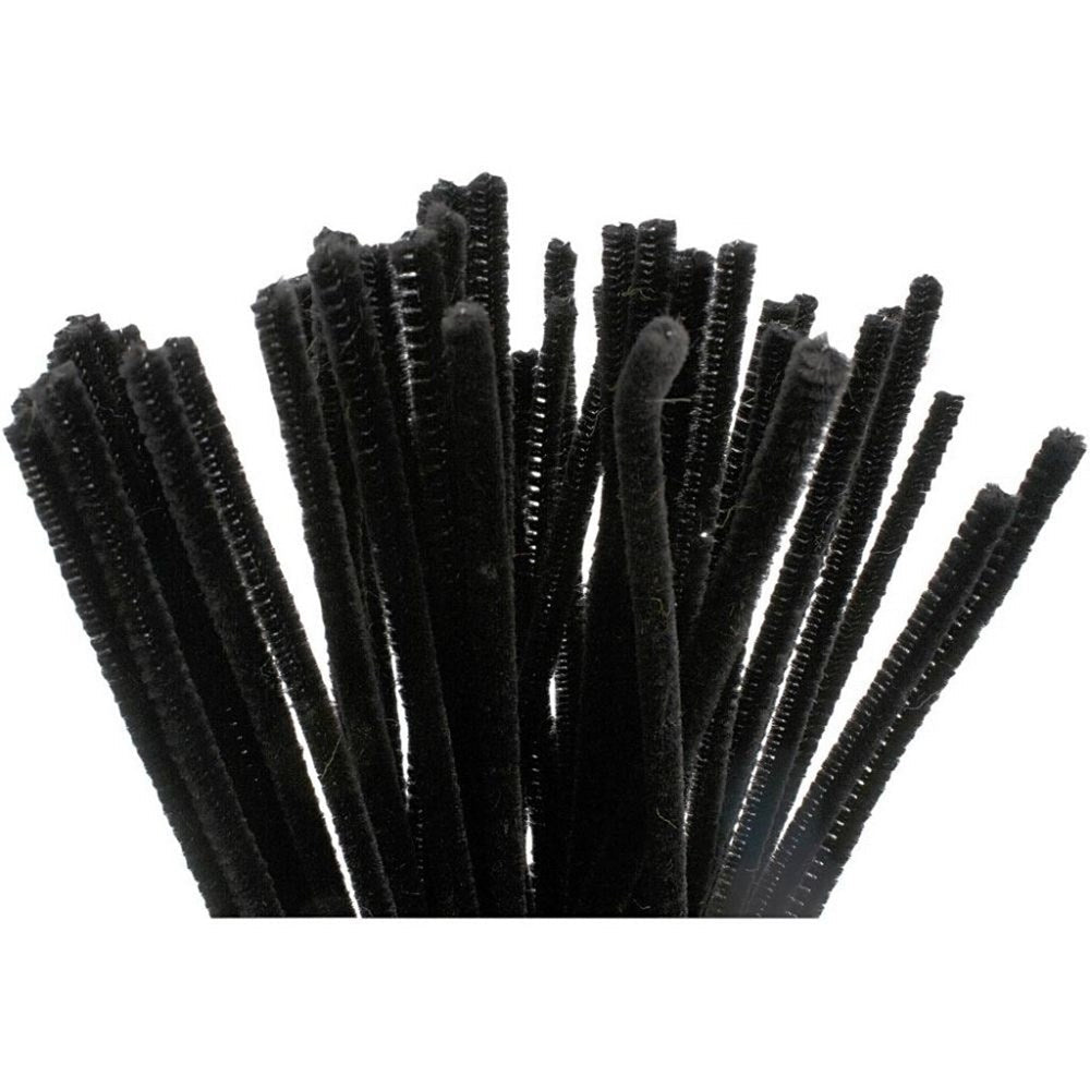 Black Chenille Stems Pipe Cleaners Pack of 50 - ABC School Supplies