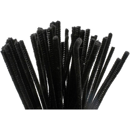 Black Chenille Stems Pipe Cleaners Pack of 50 - ABC School Supplies