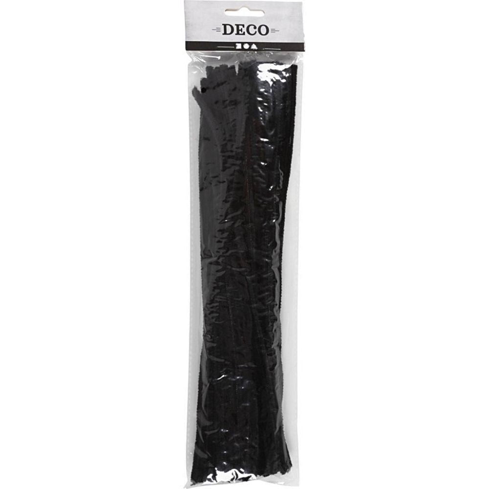 Black Chenille Stems Pipe Cleaners Pack of 50 - ABC School Supplies