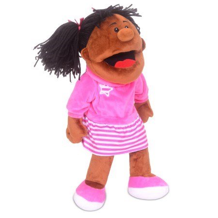 Black Girl Hand Puppet With Moving Mouth - ABC School Supplies