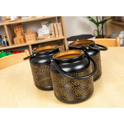 Black Lanterns With Handle - Pack Of 3 - ABC School Supplies