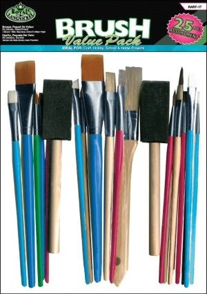 **Brush Value Pack Of 25 Assorted - ABC School Supplies