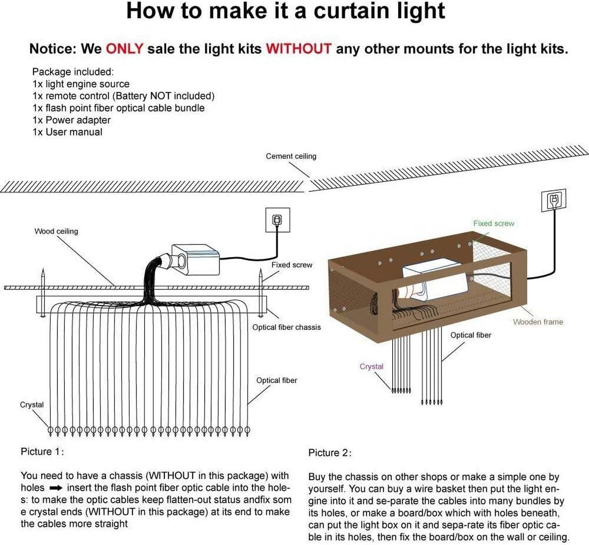 Callsky Sensory Lights 10W Fiber Optic Curtain Lights For Sensory Room - ABC School Supplies
