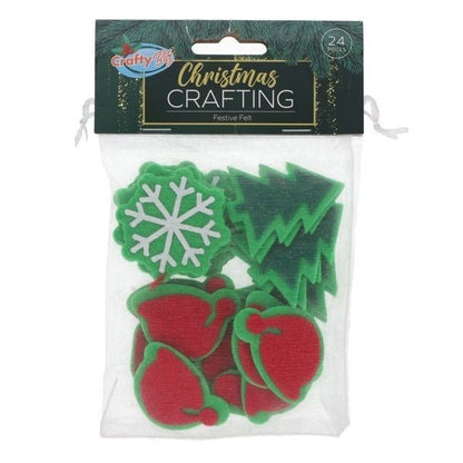 **Christmas Crafting - Festive Felt Asstd Pack of 24 - ABC School Supplies
