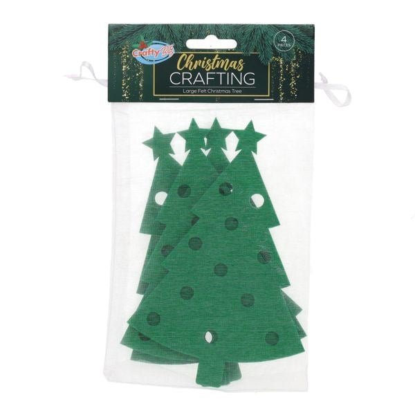 **Christmas Crafting - Large Felt Christmas Tree Pack Of 4 - ABC School Supplies