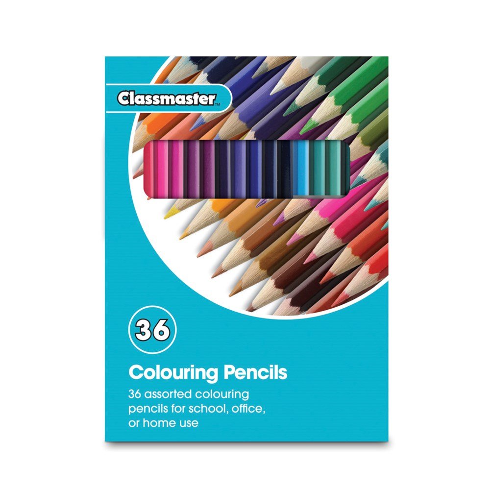 **Classmaster Colouring Pencils - Assorted (36 Colours) - ABC School Supplies