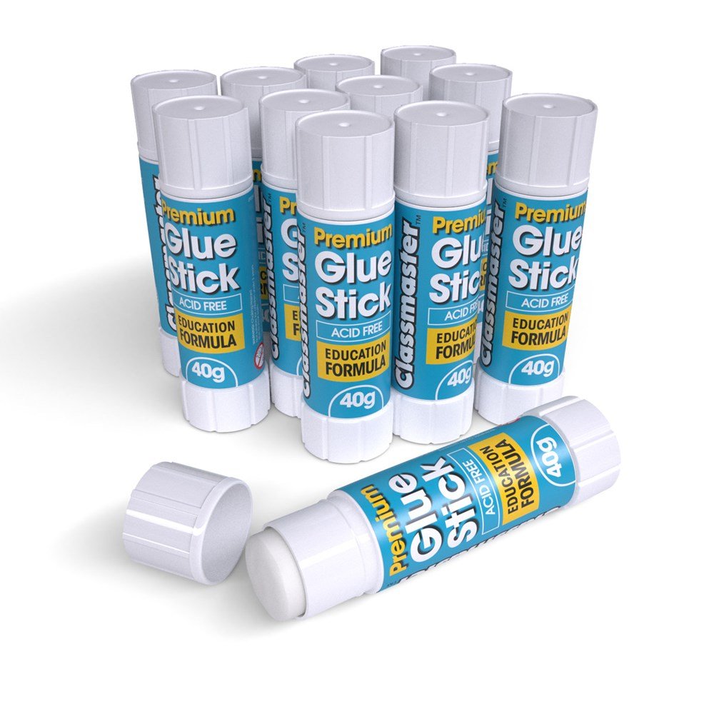 Classmaster Premium Pvp Gluestick 40G - Pack of 12 - ABC School Supplies