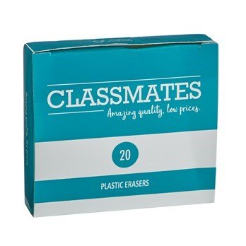 Classmate Plastic Eraser - 20 Pack - ABC School Supplies