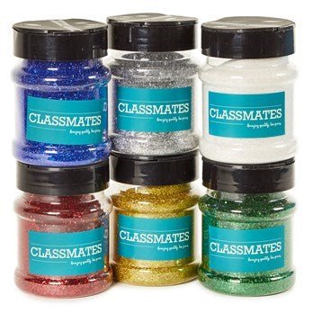 Classmates 100G Glitter Tubs - Assorted Pack Of 6 - ABC School Supplies