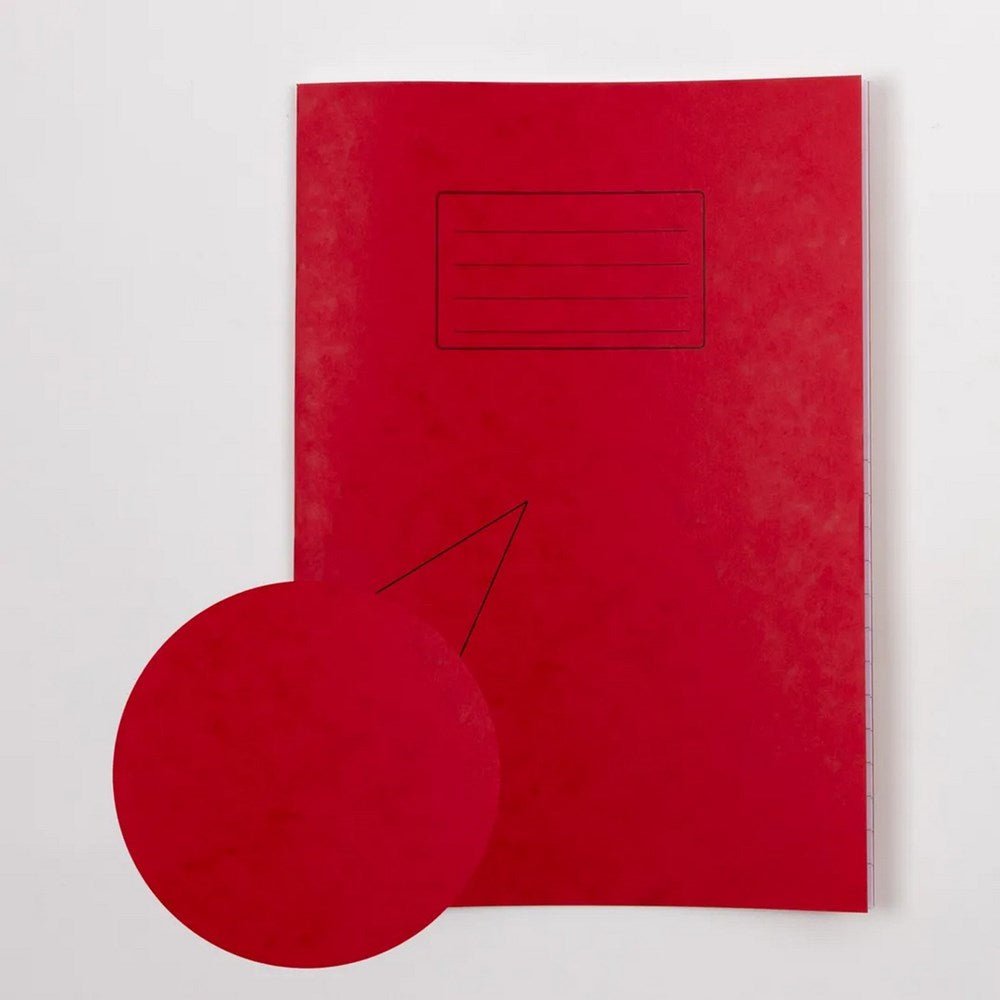 Classmates A4 Exercise Book 32 Page, Top Half Plain/Bottom 12mm Ruled, Red - Pack of 100 - ABC School Supplies