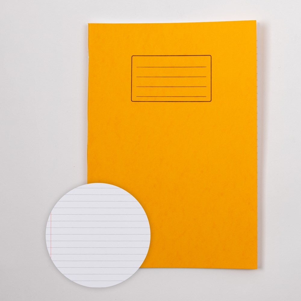 Classmates A4 Exercise Book 64 Page, 8mm Ruled With Margin, Yellow - Pack of 50 - ABC School Supplies