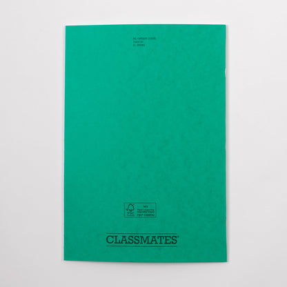 Classmates A4 Exercise Book 64 Page, Top Half Plain/Bottom 15mm Ruled, Green - Pack of 50 - ABC School Supplies