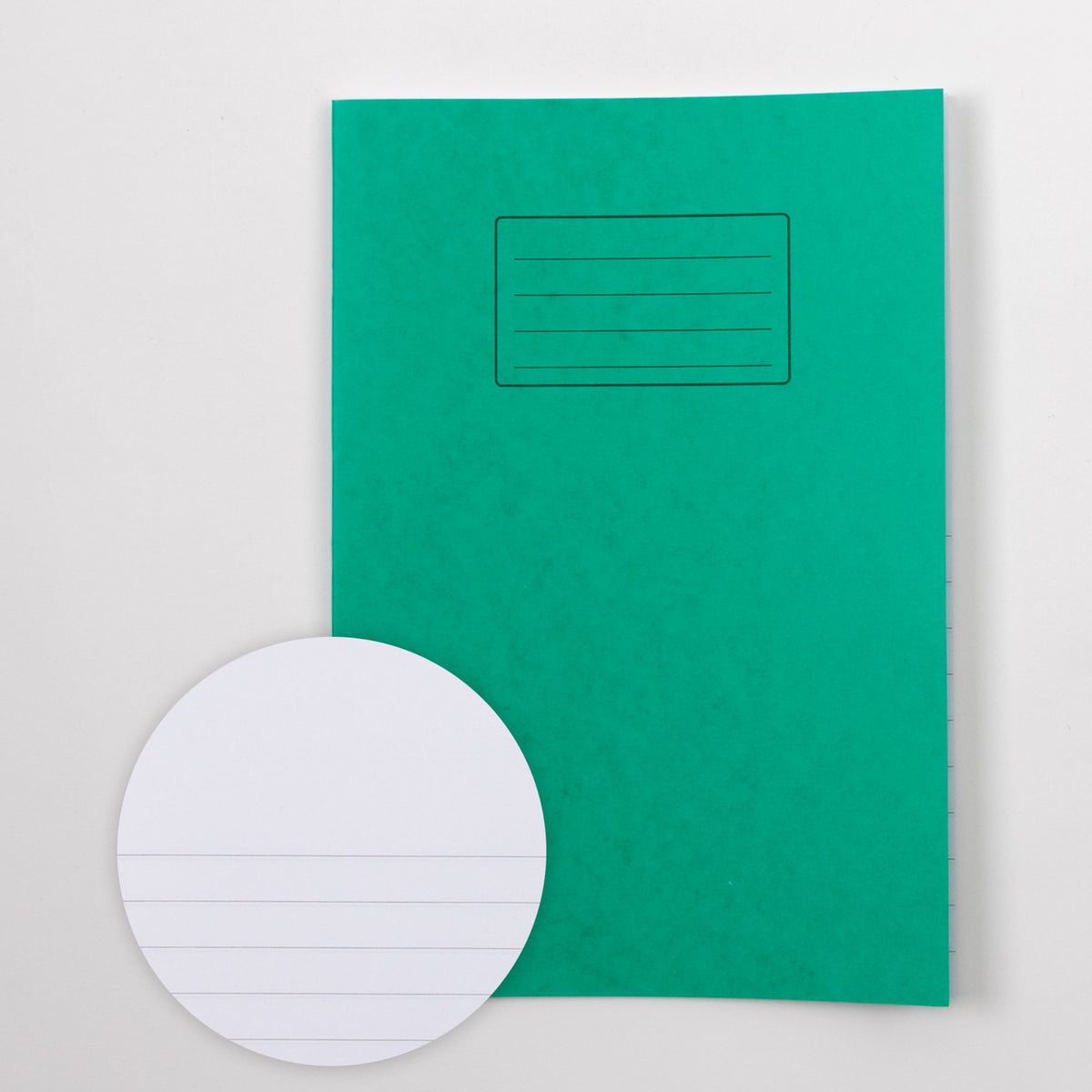 Classmates A4 Exercise Book 64 Page, Top Half Plain/Bottom 15mm Ruled, Green - Pack of 50 - ABC School Supplies