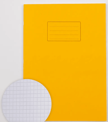 Classmates A4+ Exercise Book 80 Page, 10Mm Squared, Yellow - Pack Of 50 - ABC School Supplies