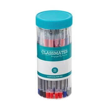 Classmates Ballpoint Pen Assorted - Pack Of 25 - ABC School Supplies