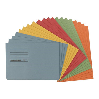 Classmates Document Wallet - Foolscap - Assorted - Pack of 50 - ABC School Supplies