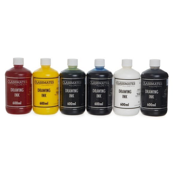 Classmates Drawing Ink - 600Ml - Assorted - Pack Of 6 - ABC School Supplies