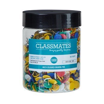 Classmates Drawing Pins Tub 1000 - ABC School Supplies