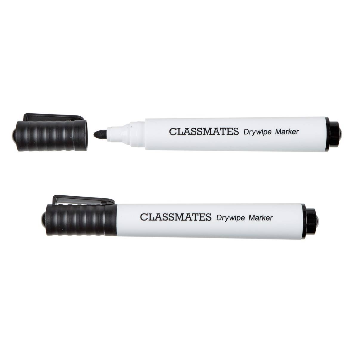Classmates Drywipe Bullet Markers Black - 50 Pack - ABC School Supplies