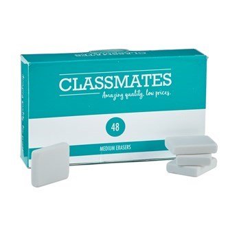 Classmates Eraser Medium White – Pack Of 48 - ABC School Supplies