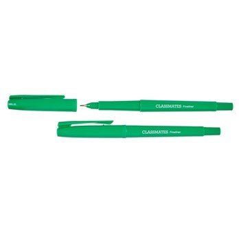 Classmates Fineliner Pen - Green - Pack of 10 - ABC School Supplies