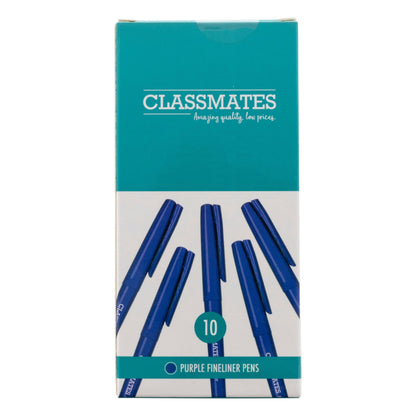 Classmates Fineliner Pen - Purple - Pack of 10 - ABC School Supplies