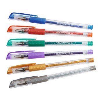**Classmates Gel Rollerball Glitter Pen - Assorted - Pack Of 12 - ABC School Supplies